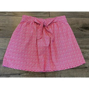 NWT Vineyard Vines Skirt Chevron Tie Waist Pink White Small S New